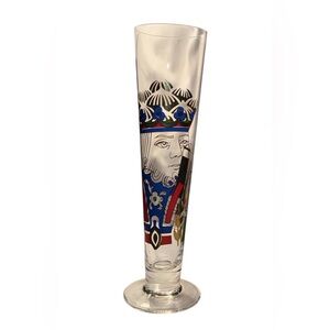 Vintage Ritzenhoff Beer Glass King Spades‎ Giovanopoulos Germany 9.25” Artist